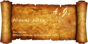 Alexay Júlia névjegykártya