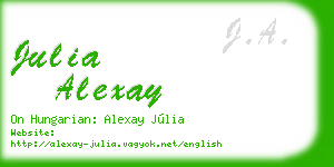 julia alexay business card